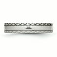 thumbnail image 3 of Stainless Steel Polished Grooved Criss Cross Design Ring Size 8.5, 3 of 6