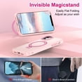thumbnail image 3 of CASEFIV for iPhone 11 Case,with Magnetic Invisible Stand [Military Drop Protection] [Compatible with MagSafe] Shockproof Slim Translucent Anti-Slip with 2 Screen Protector+2 Lens Protector,Pink, 3 of 8