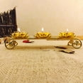 thumbnail image 4 of deevoka Lotus Carved Butter Lamp Holder Candle Holder Candlestick 3 Tealight Decor Desktop Golden, 4 of 7