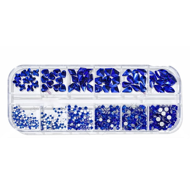 Diamantes de imitación de cristal con parte posterior plana de vidrio de múltiples formas para manualidades de decoración de uñas