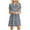 Bleu Foncé, variante sur Robes d'Été Bohèmes à Fleurs pour Femmes Tunique à Manches Courtes Col Ras du Cou Robe Mini Décontractée Plissée Évasée Robe de Vacances