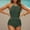 Green, variant on UTSJKR Womens One Piece Swimsuits Backless High Neck Tummy Control Color Block Halter Tie Bathing Suits Halter Surfing Swimsuit Black L