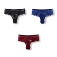 thumbnail image 3 of BANNIROU-bragas sexys para mujer, lencería de encaje, tangas femeninas, ropa interior íntima, envío gratis, 3 uds., 3 of 5