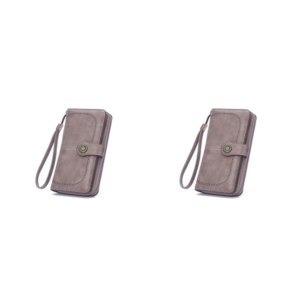 Minnieouse Cartera de mujer estilo Vintage PU monedero largo de gran capacidad hueco señora tarjetero moda monedas dinero teléfono bolsa Type6 NO6