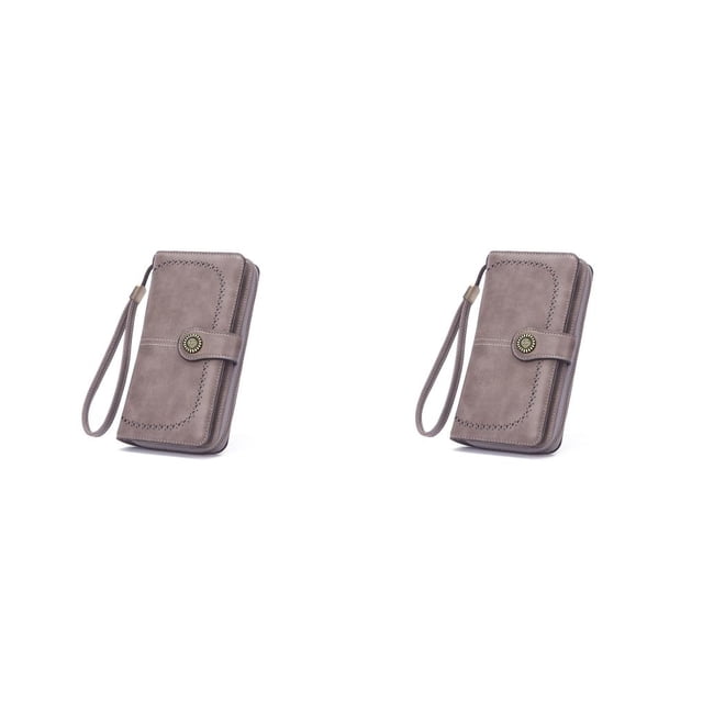 Minnieouse Cartera de mujer estilo Vintage PU monedero largo de gran capacidad hueco señora tarjetero moda monedas dinero teléfono bolsa Type6 NO6