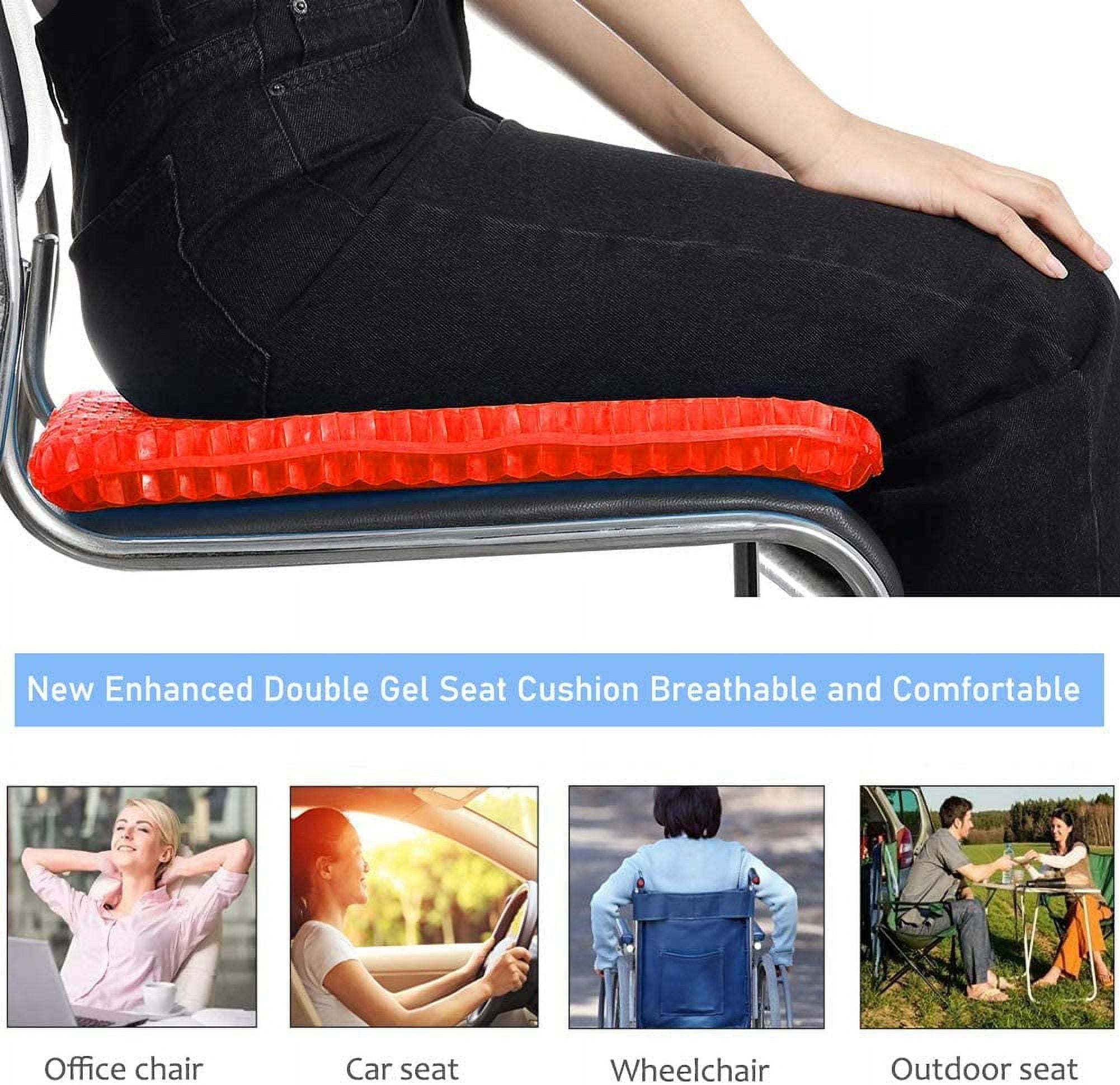 Gel Seat Cushion, Double Thick Egg Gel Cushion for Pressure Pain Relief,  Breathable Wheelchair Cushion Chair Pads for… - Deva Physical Therapy