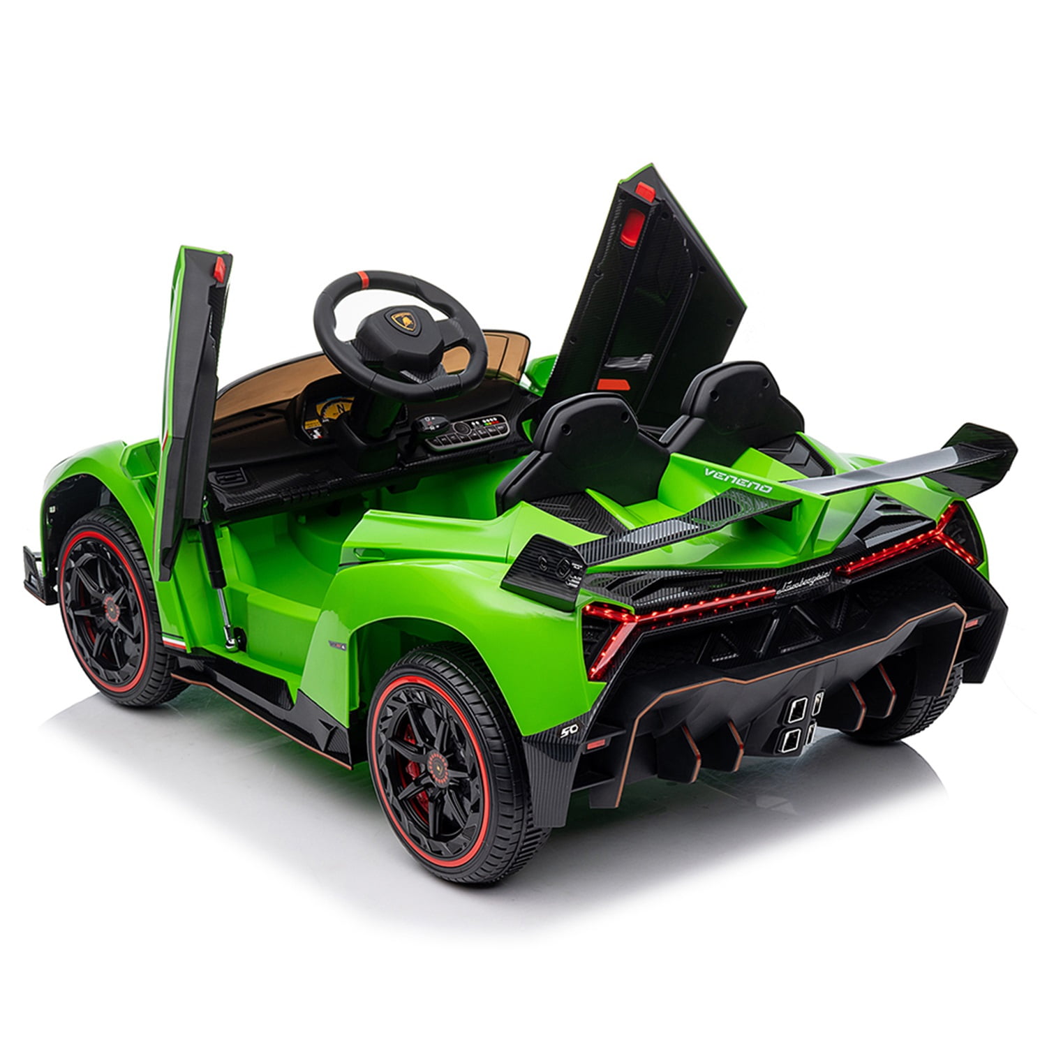 CIPACHO Licensed Lamborghini Poison Small Dual Drive 12V Powered Ride Ons Sports Car with 2.4G Remote Control, Green