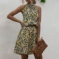 thumbnail image 2 of IROINNID Women's Sleeveless Prints A-Line Dress Fashion Floral Halter Strapless Ruffle Bandage Casual Dress Off-The-Shoulder Short Dress, 2 of 4