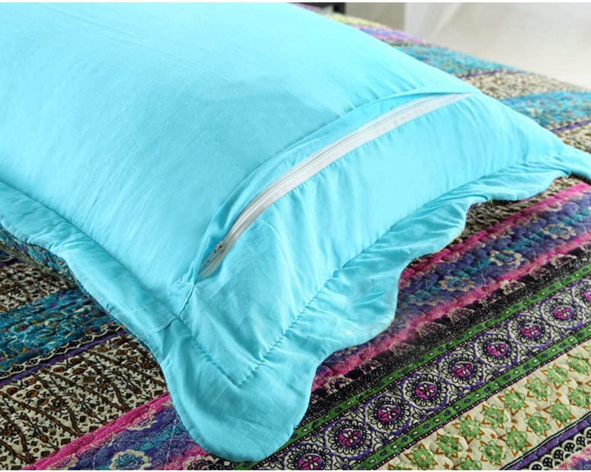 NEWLAKE Cotton Bedspread Queen Quilt Sets Reversible Patchwork Coverlet Set, Blue Striped Jacquard Pattern