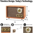 thumbnail image 4 of Victrola Radio Bluetooth Retro de Madera con Altavoces Integrados, diseño Elegante y Vintage, dial Giratorio de sintonización AM/FM, transmisión inalámbrica, Natural, 4 of 4