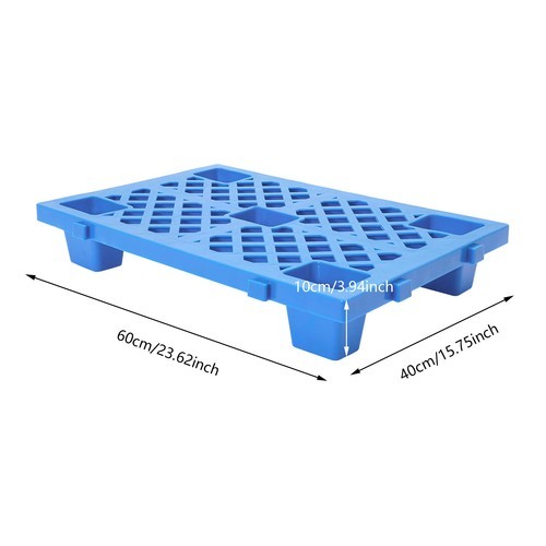 DENEST 6 PCS Plastic Pallets, 220.46lbs Load, Blue, Interlocking Storage Pallets for Warehouses, Factories