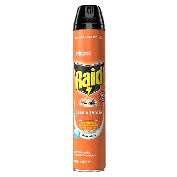 Insecticida en Aerosol Raid Casa y Jardín Mata Insectos Voladores y Rastreros 400mL