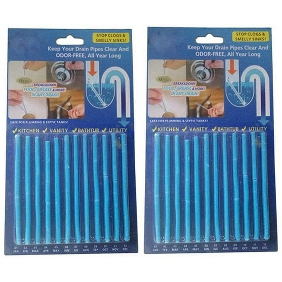 Sani Drain Sticks, As Seen on TV Drain Cleaner and Deodorizer, Scented, 2 Packs of 12 Each_Special Gift
