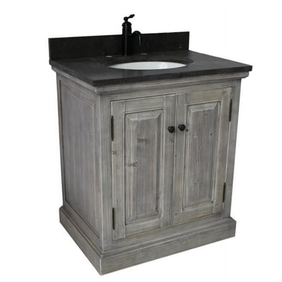 InFurniture WK1831-G plus WK Top 31 in. Rustic Solid Fir Sink Vanity In Grey-No Faucet