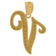thumbnail image 2 of 10k Yellow Gold Unisex Letter Name Personalized Monogram Initial V Charm Pendant Necklace 24.3x16.20mm Wide Pendant for, 2 of 2