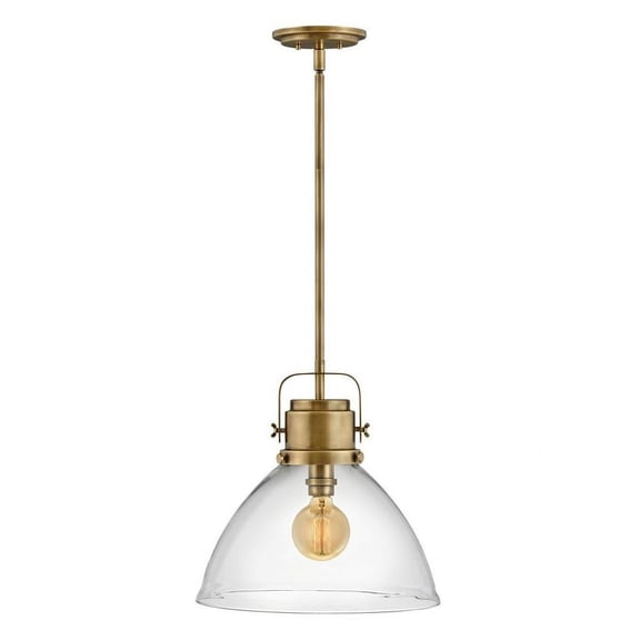 1 Light Medium Pendant in Transitional-Industrial Style 15.5 inches Wide By 15.25 inches High-Heritage Brass Finish Bailey Street Home 81-Bel-4312450
