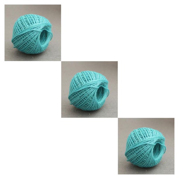 Bearachild Cuerda de arpillera trenzada de estilo Vintage para banquete, cuerdas de cordel para coser, cuerda portátil para envolver, Cielo azul 3Conjunto