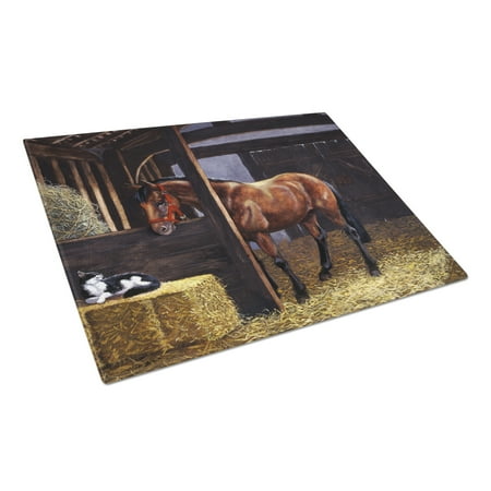 

Carolines Treasures BDBA0295LCB At The Gate Springer Spaniel Glass Cutting Board Large 12H x 16W multicolor