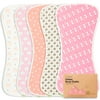 5-Pack Organic Baby Burp Cloths by KeaBabies, Burping Cloth for Newborn, Infant, Boys, Girls (Pink Dreams)