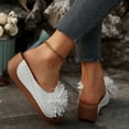 thumbnail image 4 of Dakaela Womens Orthopedic Wedge Sandals 2026 Dressy Flower Platform Slip on Slides Arch Support Casual Walking Beach Dress Shoes White 9.5, 4 of 7