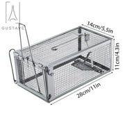 Gustave 2Pcs Rat Trap Cage Humane Mouse Traps Animal Pest Mouse Control Bait Catch -11*5.5*4.3 inch