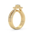 thumbnail image 4 of AFFY Halo Solitaire Bridal Ring Set for Women Center 3.8mm Round Cut Lab Created Moissanite Engagement Ring with Matching Wedding Band In 14K Yellow Gold Plated 925 Sterling Silver Size-8.5, 4 of 6