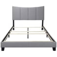 thumbnail image 5 of Selah Polyester Fabric Upholstered Queen Panel Bed in Gray with Solid Wood Legs, 5 of 9