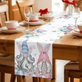 thumbnail image 5 of Gnomes Easter Table Runner - 48 Inch Long Colorful Spring Floral Weeping Eggs Cotton and Linen Blended Dress Scarves Farmhouse Table Runner for Kitchen Dining, Coffee Table, 13" x 48", 5 of 8