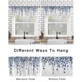 thumbnail image 6 of Blue Eucalyptus Leaves Kitchen Curtain Valances for Windows Farmhouse Short Curtains, Summer Botanical Watercolor Rod Pocket Valance Curtain for Bedroom Cafe Living Room 42"x12", 6 of 8
