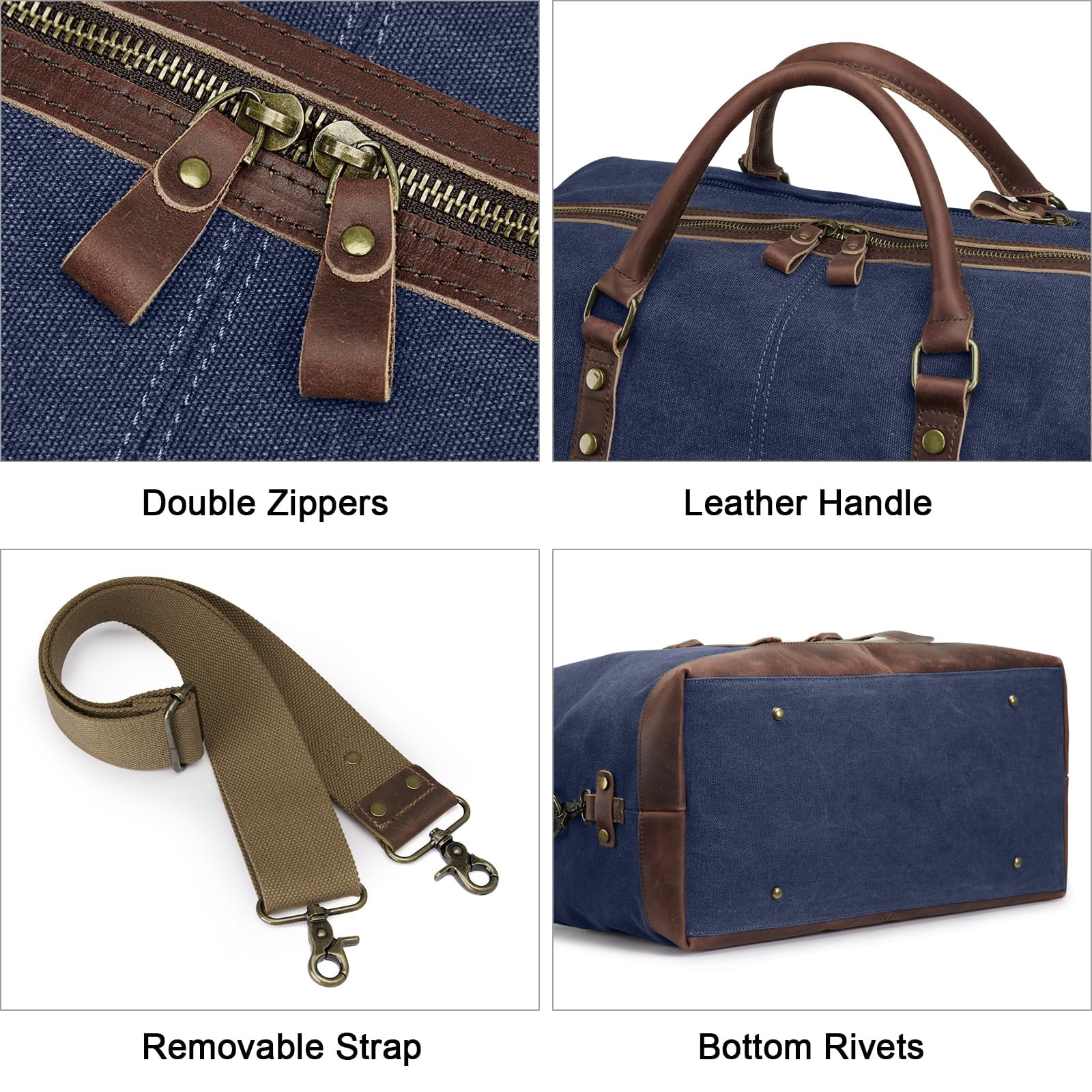 S-ZONE Duffle Bag for Travel Canvas Duffel Bag Carry on Weekender Bag for Men