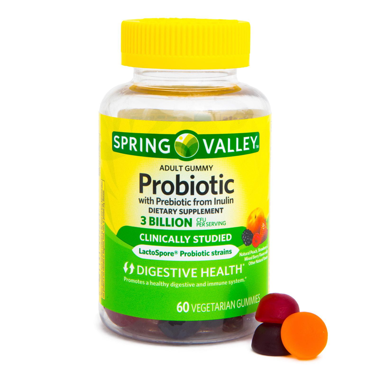 Spring Valley Adult Probiotic Prebiotic Gummies 60 Count - Walmartcom.