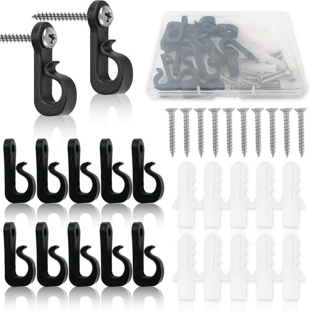 Ganchos para colgar luces de hadas para exteriores, ganchos para luces navideñas con tornillo, ganchos para luces de interior y exterior, clips para colgar luces de hadas, luces de patio,