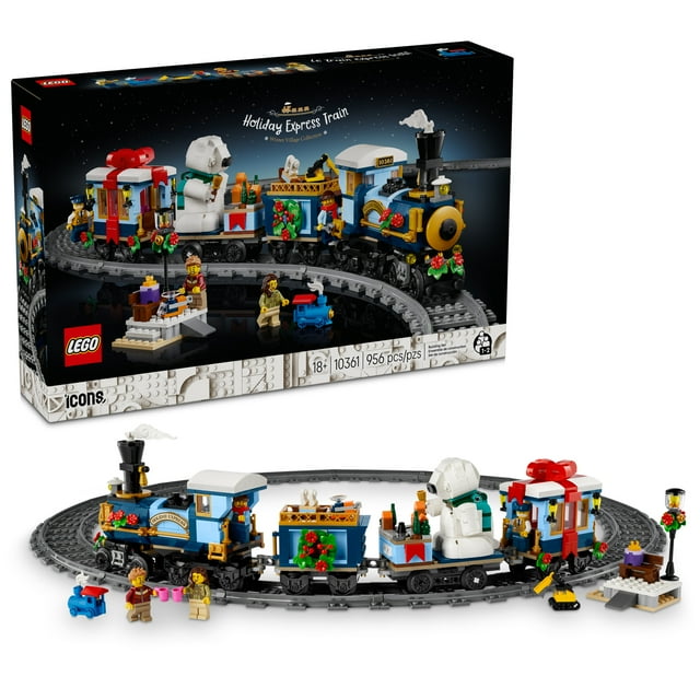 LEGO Icons Le Train Express Festif, Ensemble de Construction pour Adultes 10361