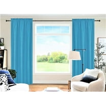 2- Pieces drapes Turquoise color blackout panel lined rod pocket 100% privacy window curtain treatment 84" Long each panel R64