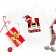 thumbnail image 5 of Camiseta personalizada con inicial y nombre, camiseta navideña para niños, ropa para niños, camisetas para niños y niñas, atuendo de fiesta, regalo de vacaciones para niños, 5 of 5