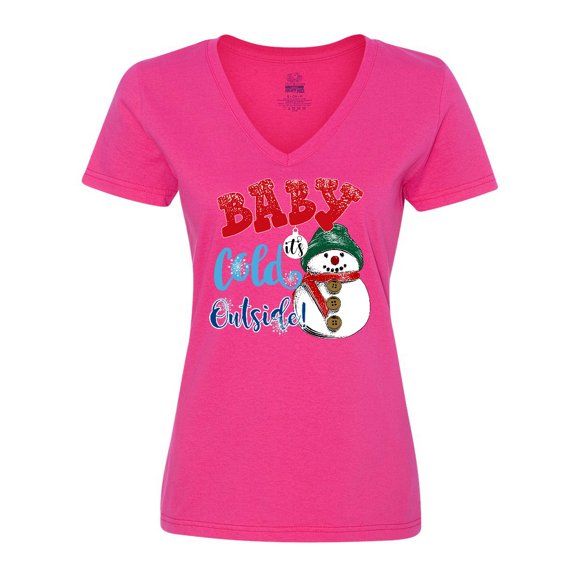Inktastic Baby It's Cold Outside Women's V-Neck T-Shirt