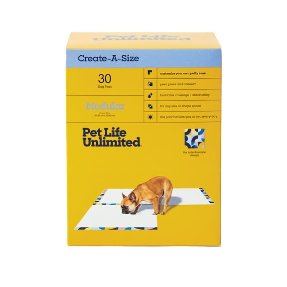 Pet Life Unlimited Create-a-Size Modular Dog Pads, Large, 30ct