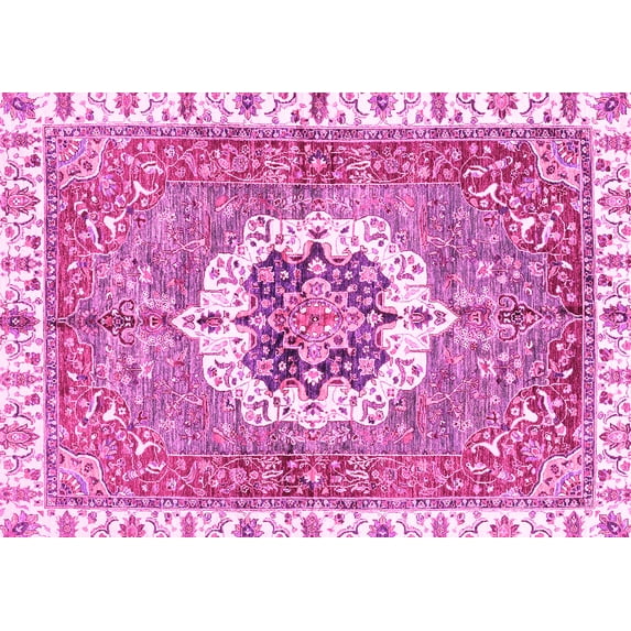 Ahgly Company Indoor Rectangle Abstract Pink Modern Area Rugs, 2' x 5'