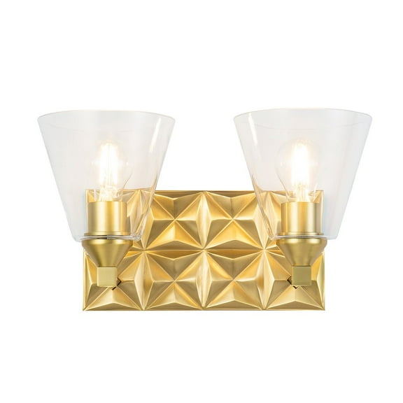 Lucas McKearn Alpha 2-light Metal Bath Vanity Light in Aged Brass