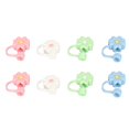 thumbnail image 1 of Tapones de silicona para popote, 8 fundas a prueba de polvo, protector decorativo reutilizable, puntas de paja inodoras para fiestas, compras y hogar, 1 of 14