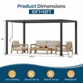 thumbnail image 7 of 10' x 13' Louvered Pergola with Adjustable Roof, Outdoor Metal Patio Pergola for Backyard, Pool & Deck, Black, 7 of 7