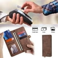thumbnail image 4 of Magnetic Wallet Case for iPhone 13 Pro Flip Case, Luxury PU Leather Cover ID Cash Credit Card Slots Holder Carrying Pouch Folio Flip Case for Apple iPhone iPhone 13 Pro ,Brown, 4 of 7