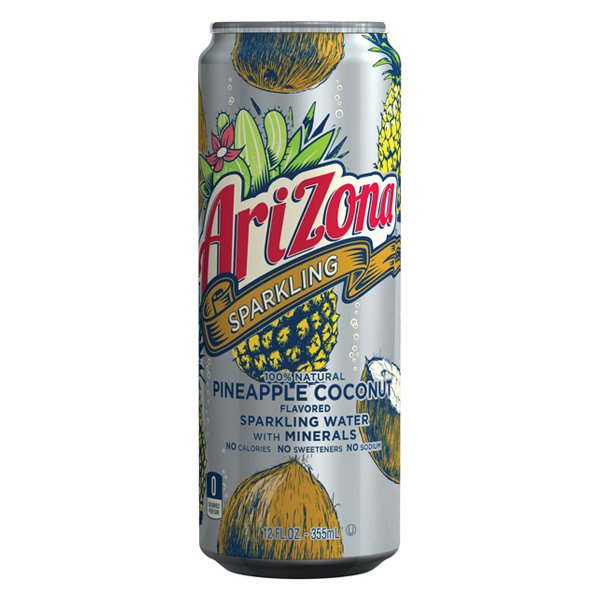 AriZona Pineapple Coconut Sparkling Water with Minerals 12 oz Cans