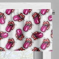 thumbnail image 5 of Ambesonne Lips Valance & Curtain, Tongue out Symbol in Dash Line, 55"x30", Magenta Red and White, 5 of 7