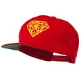 thumbnail image 2 of Diamond Outline Embroidered Snapback Flat Bill Cap - Red OSFM, 2 of 5