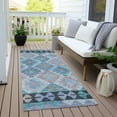 thumbnail image 3 of Dalyn Rugs Machine Washable Indoor/Outdoor Chantille Teal 2'3" x 7'6" Runner Rug, 3 of 7