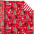 thumbnail image 3 of Reversible Plaid Wrapping Paper - Mini Roll - 17 Inch x 33 Feet - Red and Black Plaid Christmas Wrapping Paper for Christmas, Birthday, Baby Shower, Holiday, 3 of 7