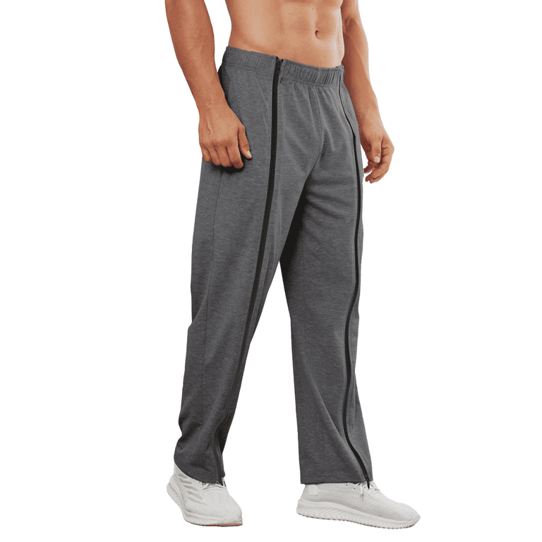 Men's athletic pants with zippered legs sale