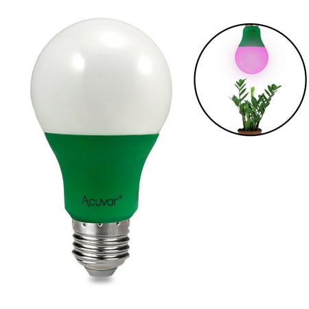 Acuvar A19 9W E26 LED Grow Light Bulb Hydroponic Full Spectrum Enriched Ideal for Budding, Flowering & Vegetative (Best Spectrum For Vegetative Growth)