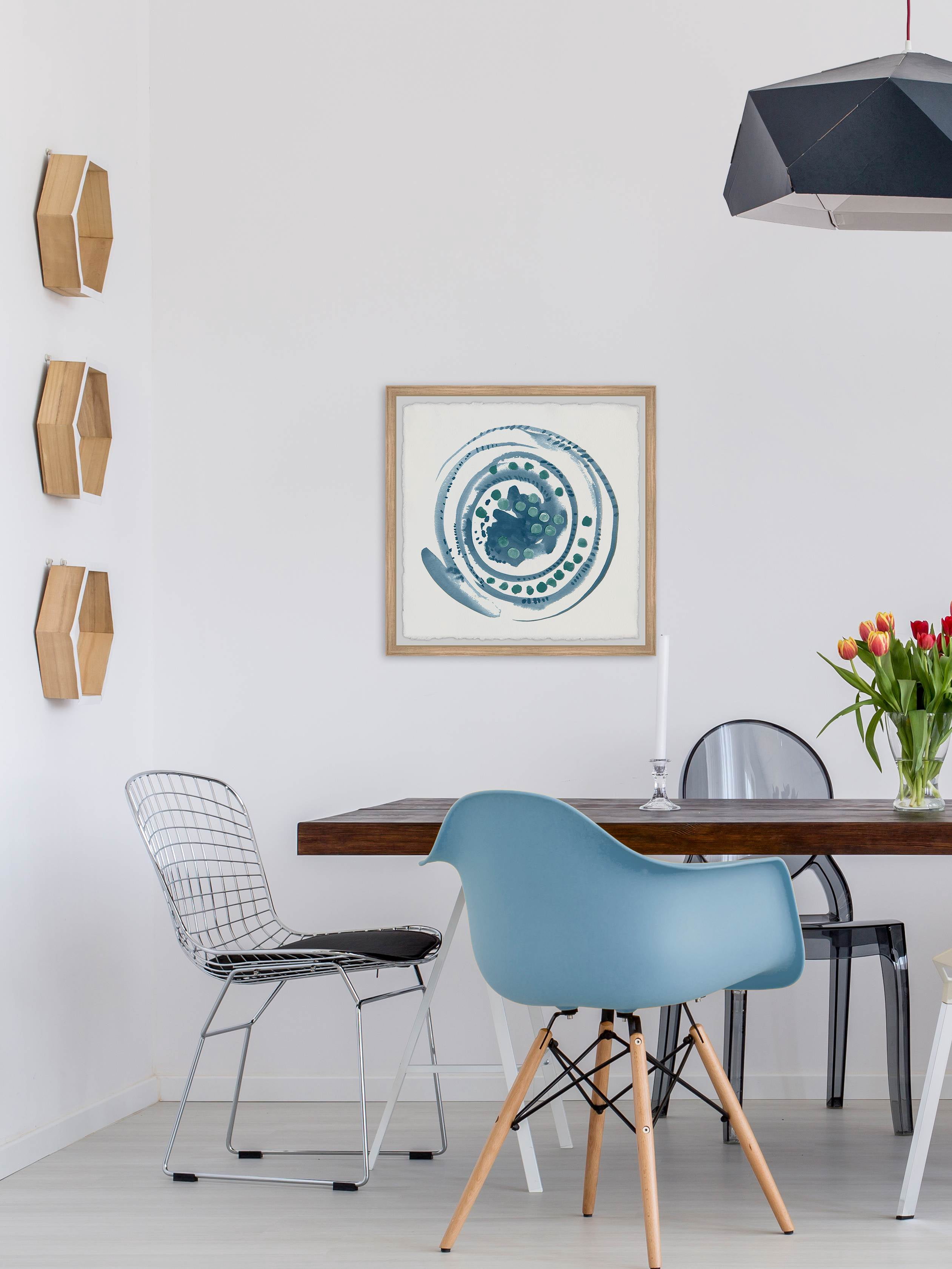 Swirl of Blue Framed Painting Print